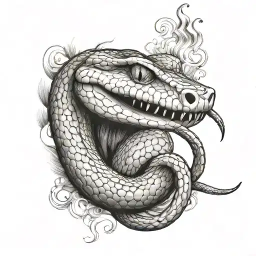 A Snake Smoking A Cigarette