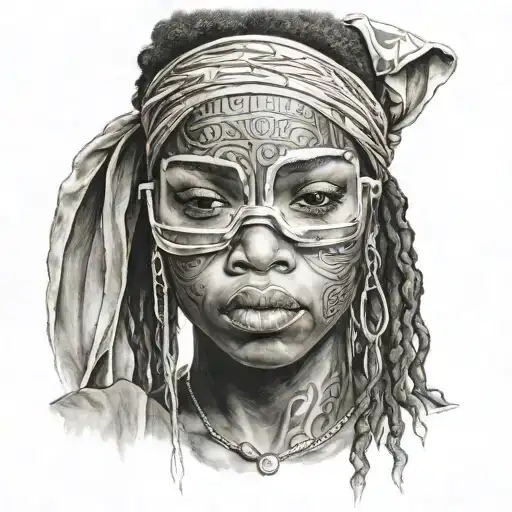 African American Girl Blindfold Covering Her Eyes