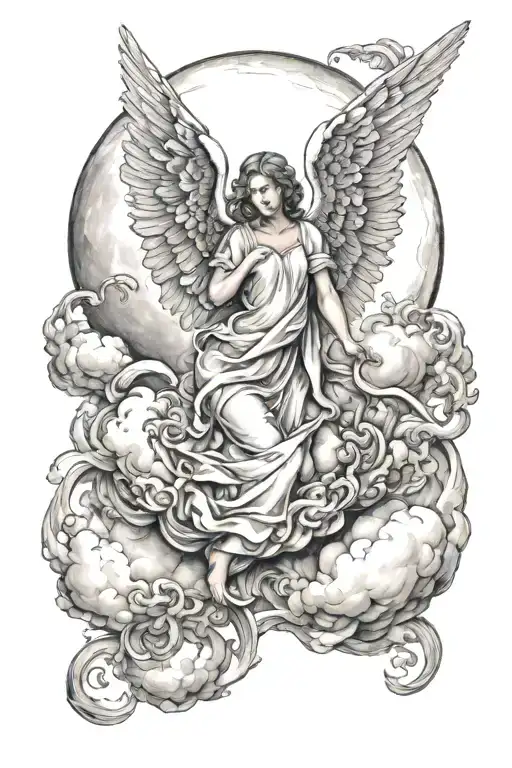 Angel Clouds Moon