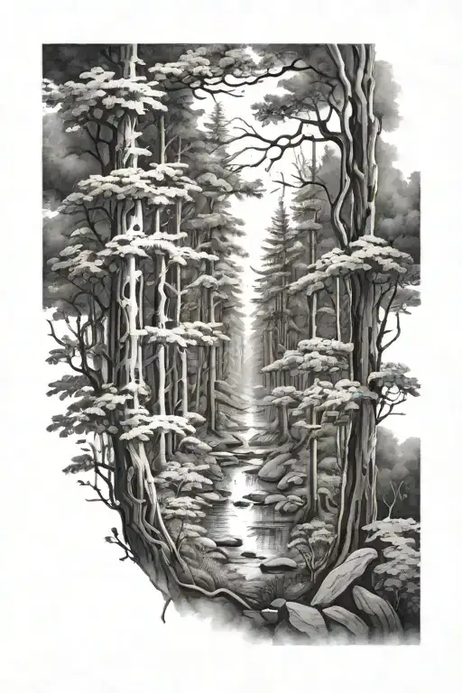 Forest With A Man In It