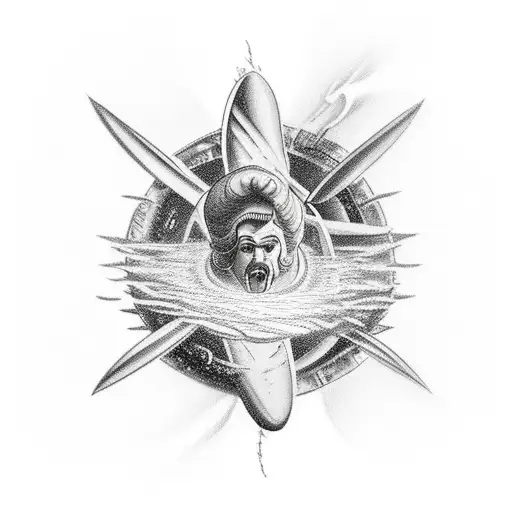 Greek God Flying Into A Black Hole