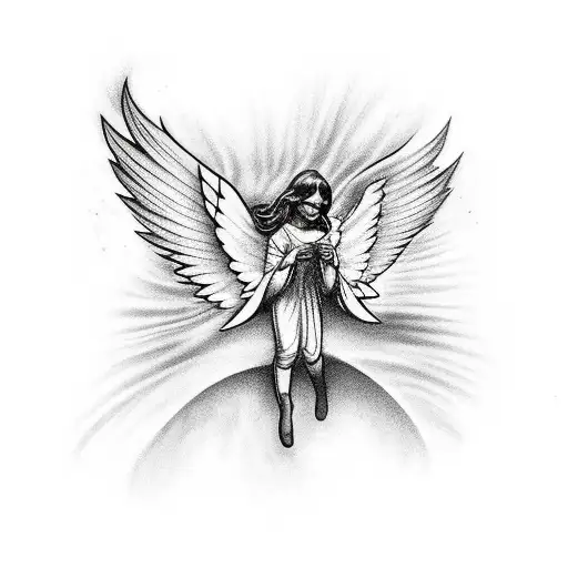 Angel Flying Into A Black Hole