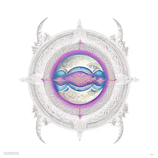 Arabic Window Frame Showing A Waning Crescent Moon