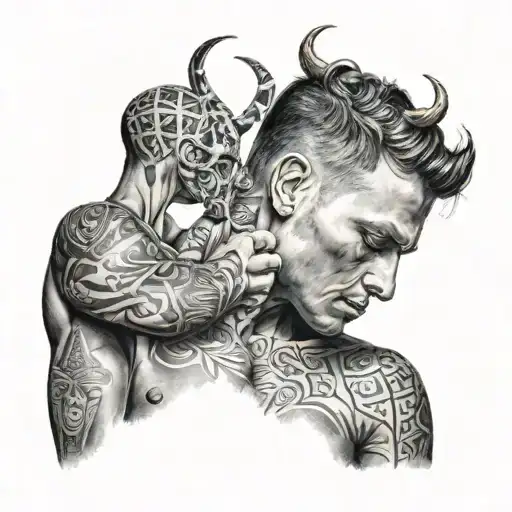 Topless Male With Trust Yourself