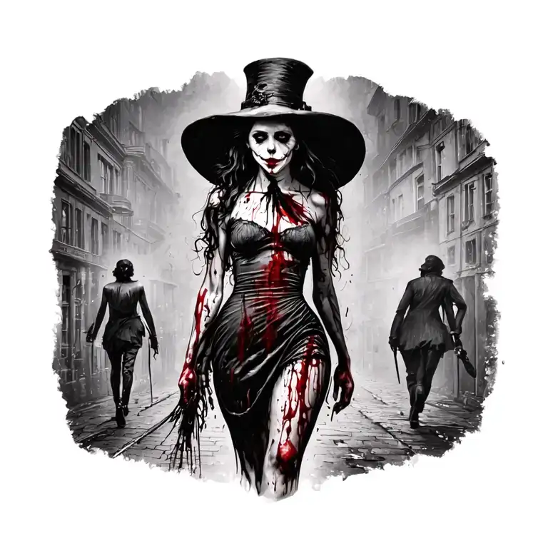 Bloody Woman Full Body Jack The Ripper Walking