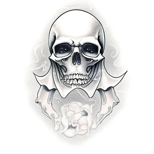 Grim Reaper Holding Tmbstone