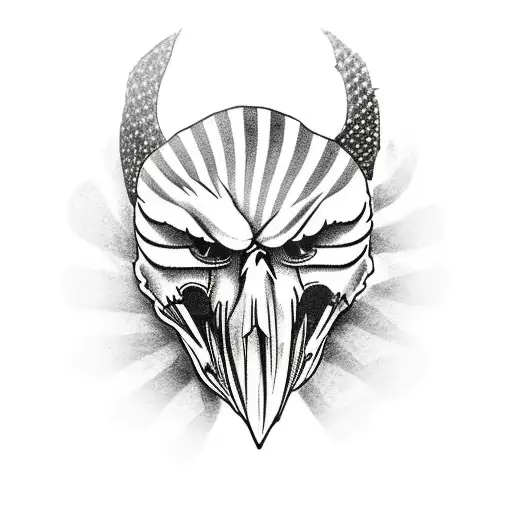 Eagle With A Skull And American Flag