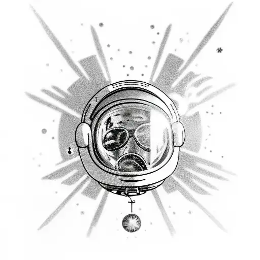 Spaceman Smoking In Outer Space Looking Down On Earth