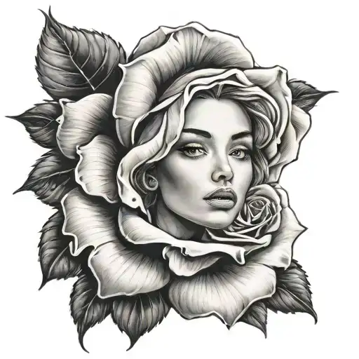 Woman Face Rose