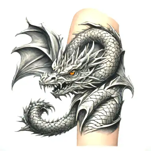 Dragon Wrapped Round Wrist From Pulse Area