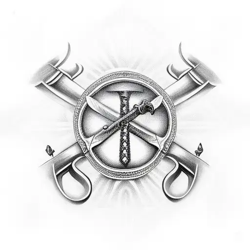 Sword With Christian Cross As The Handle