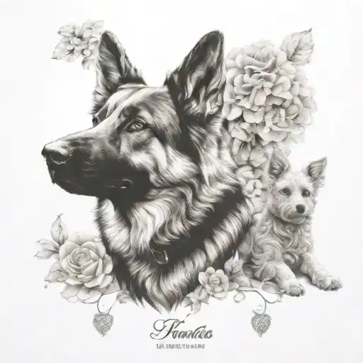 German Shepherd And Poodle Dogs