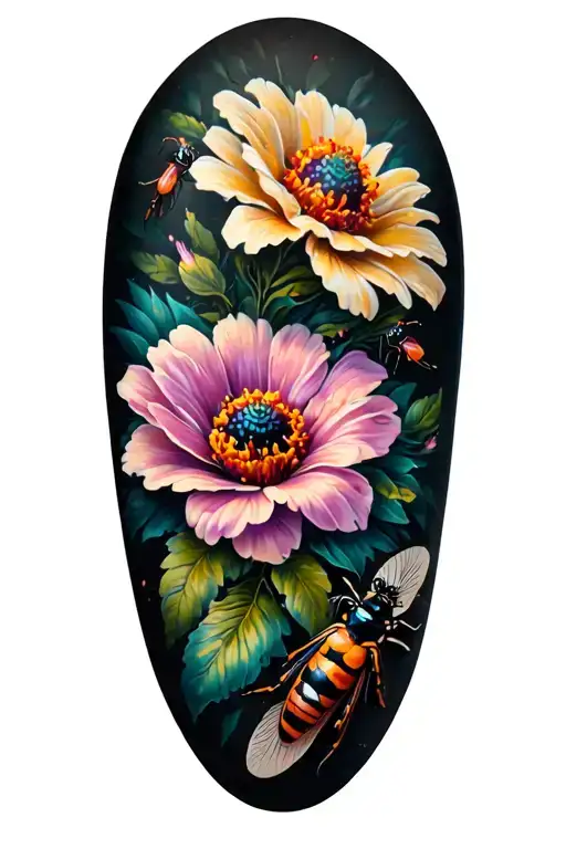 Floral With Insects