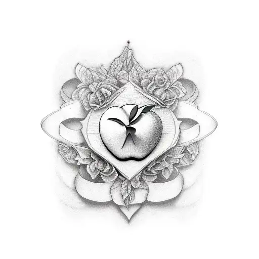 Apple And Pencil On Book