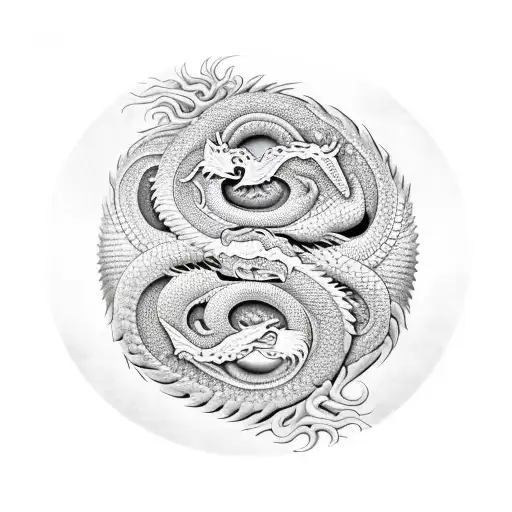 Dragon And Snake Yin Yang