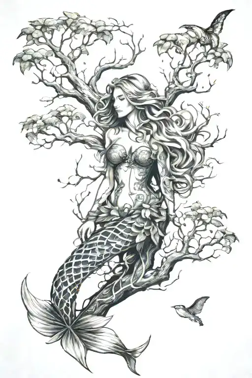 Tree Mermaid Time Travel World