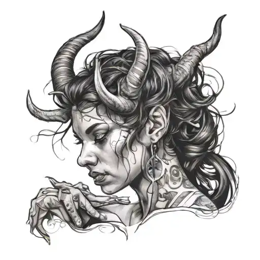 Dark Girl With Horns