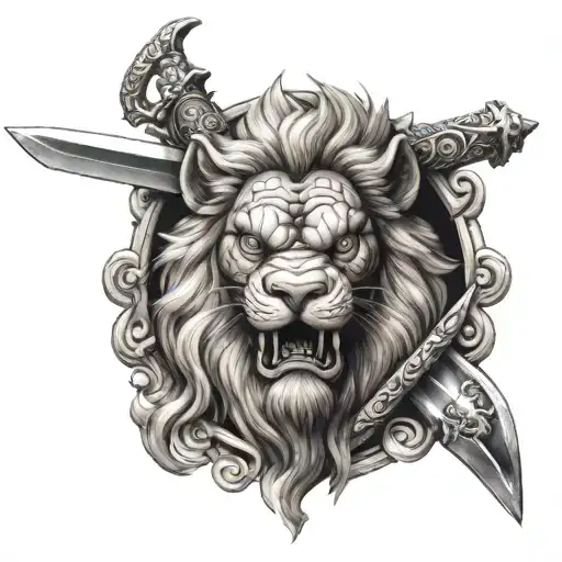 Dagger With Chinese Guardian Lion