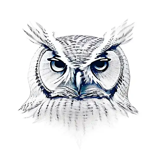 Owl Flying Straight At The Point Of View Of The Viewer Wings Out And Viewable
