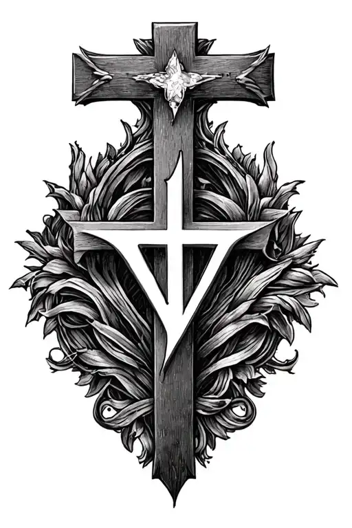 Meaningful Cross With The Letter V Incorporated