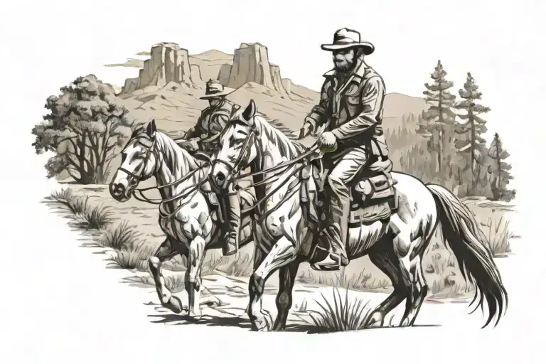 Arthur Morgan Riding A Horse Far Away