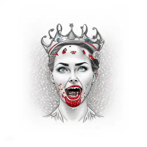 Stapled In Bleeding Crown On Beautiful Happy Crying Woman