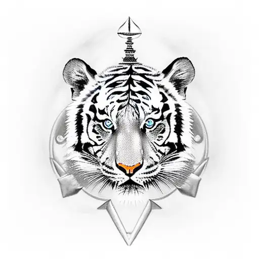 Tiger And Lord Shiva Trident