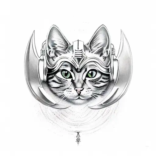 Cat With Valkyrie Helmet
