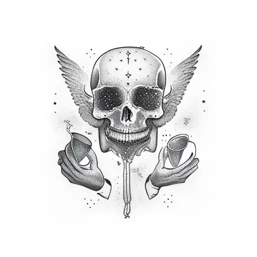 Angle Drinking Tea With Galaxy Human