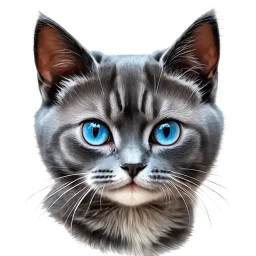 British Shorthair Cat With Blue Eyes
