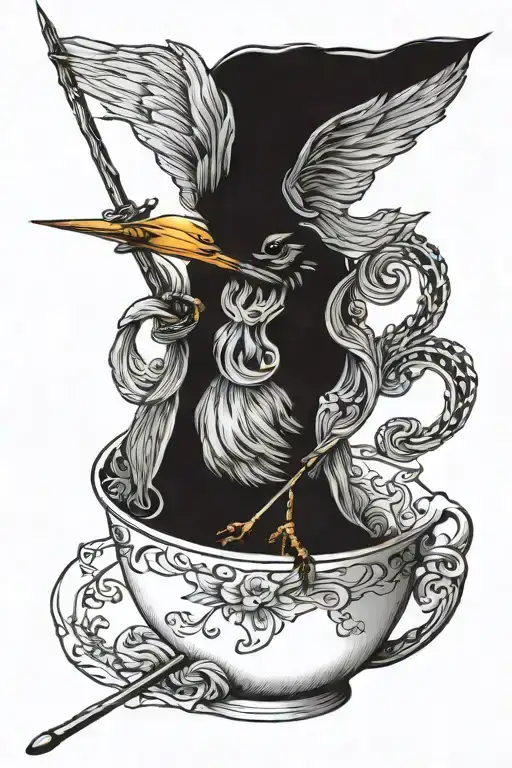 Knitting Robin Teacup Knitting Needles