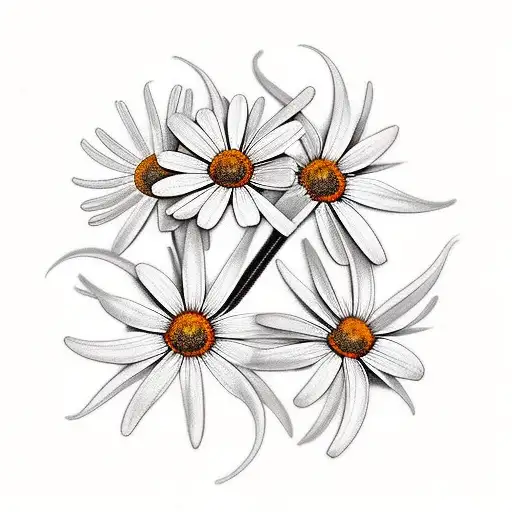 Daisy Flowers With Pride Of Barbados Flowers