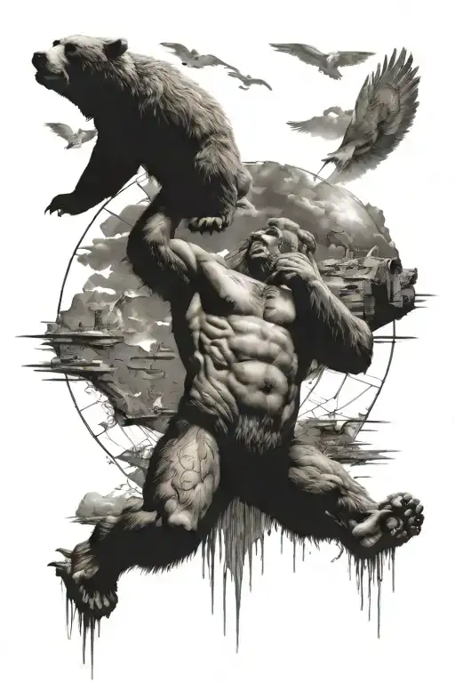 Atlas Holding Up The World But As A Bear