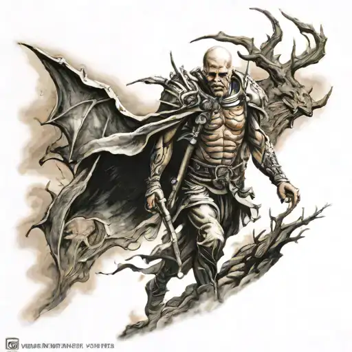 Man Walking On A Path Of Evil Protected By God