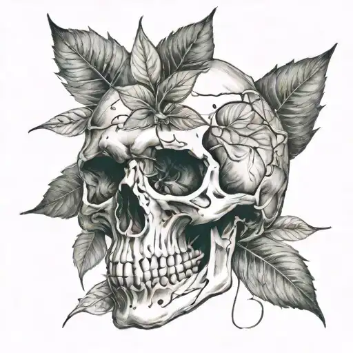 Skull Sketch Leaf