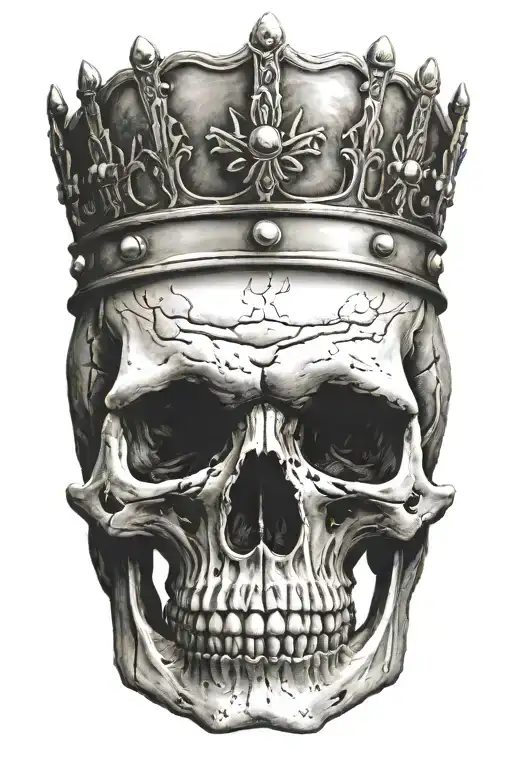 Skull With Crown Looking To The Right