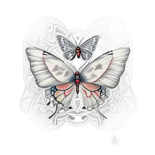 Hourglass With Butterflies And Stairway