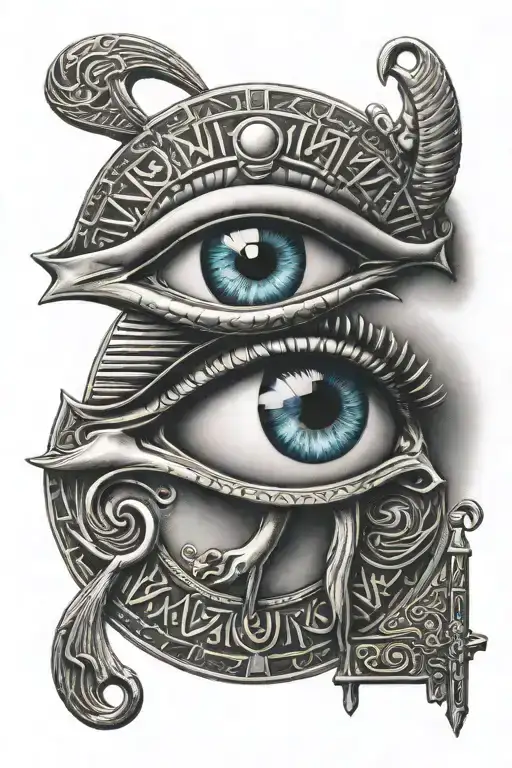 Eye Of Horus And Egyptian Cross