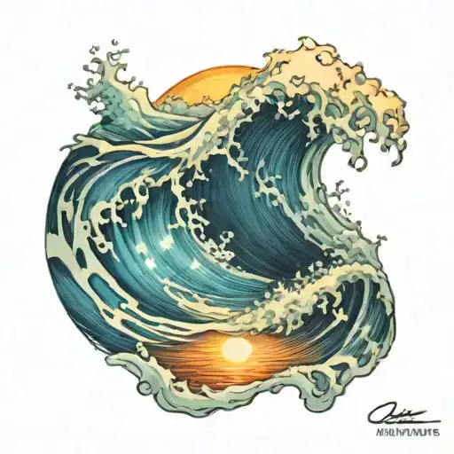 Sun Illuminates Wave