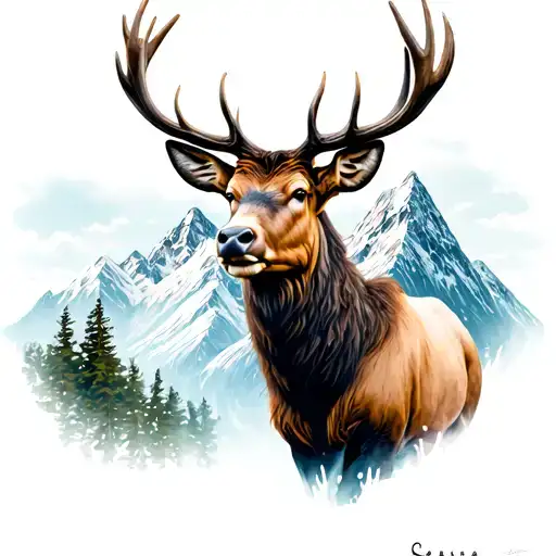 Mountains Nature Elk
