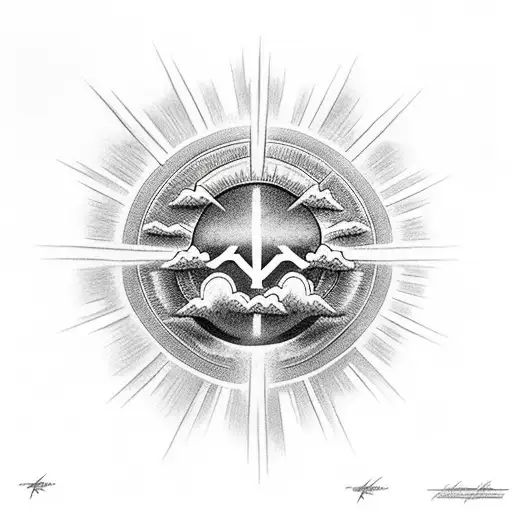 Cross Peaking Out Of The Clouds With The Sun Beaming Down From Above