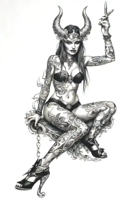 Beautiful Evil Goddess Sexy Fit Bikini Stockings