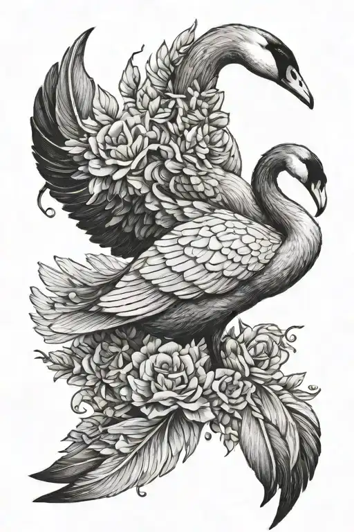 Black And White Swan Holding