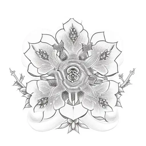 Hellebore With Snake And Snowflake In Negative