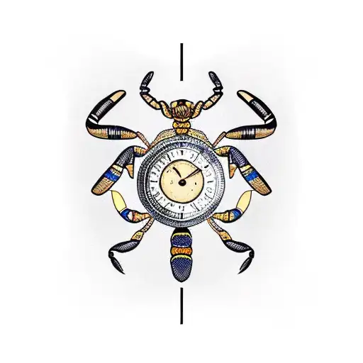 Egyptian Scorpion With Hieroglyphics In A Dial