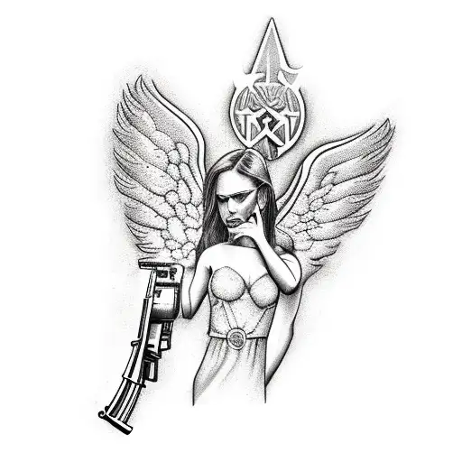 Angel Shooting An Ak47