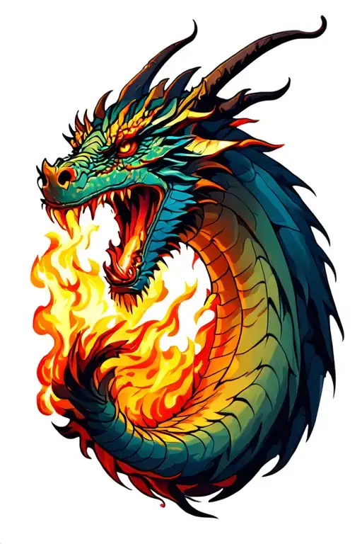 Viking Dragon Breathing Fire