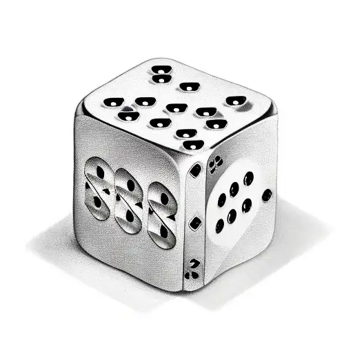 Red Apple With A Full Set Of Dice