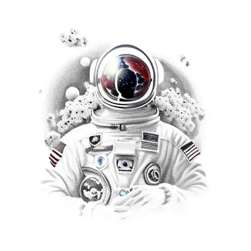 Sexy Black Space Astronaut Amongst Flowers