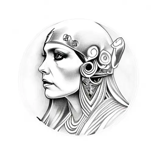 Libra Lady Of Justice With Raven In Her Skull